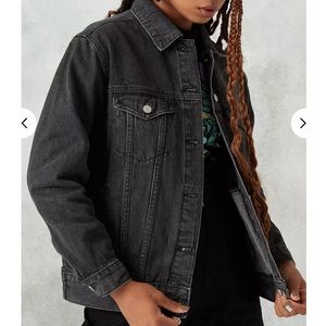Missguided black oversized jean jacket